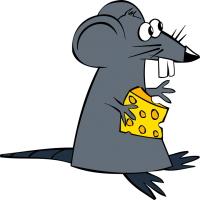 a cute rat with cheese